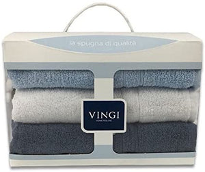 Set asciugamano bagno spugna Vingi/ azzurro